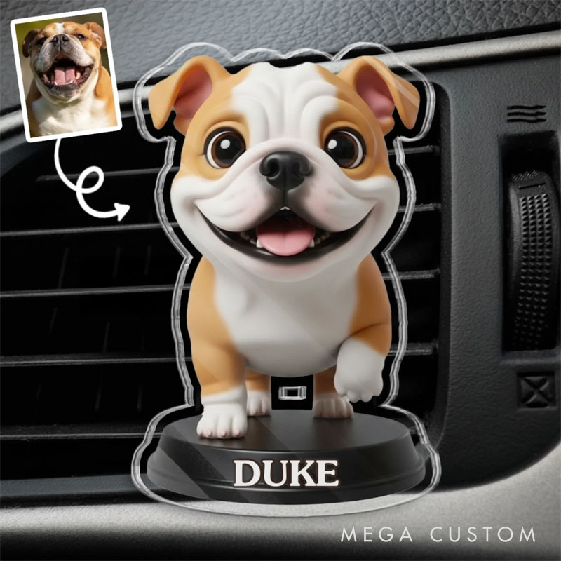 Personalized The Best Travel Buddy Photo Acrylic Car Vent Clip Gift for Pet Lover for Dog Lover