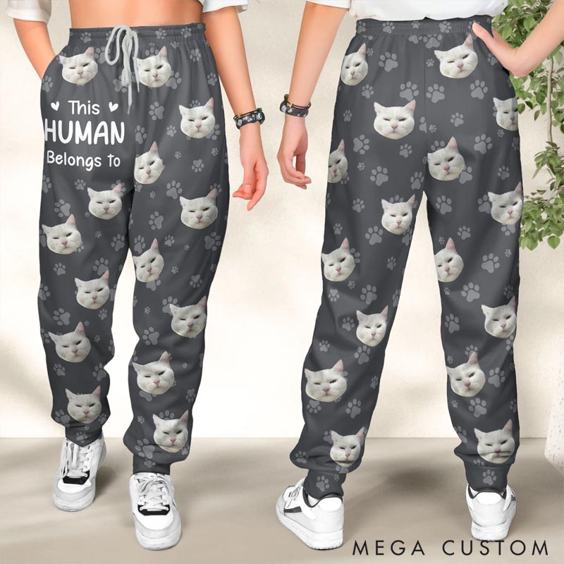 Personalized This Human Belongs To Lounge Pants Gift for Pet Lover for Dog Lover