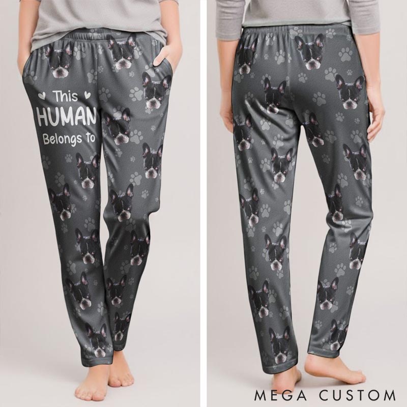 Personalized This Human Belongs To Lounge Pants Gift for Pet Lover for Dog Lover