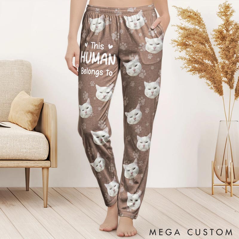Personalized This Human Belongs To Lounge Pants Gift for Pet Lover for Dog Lover