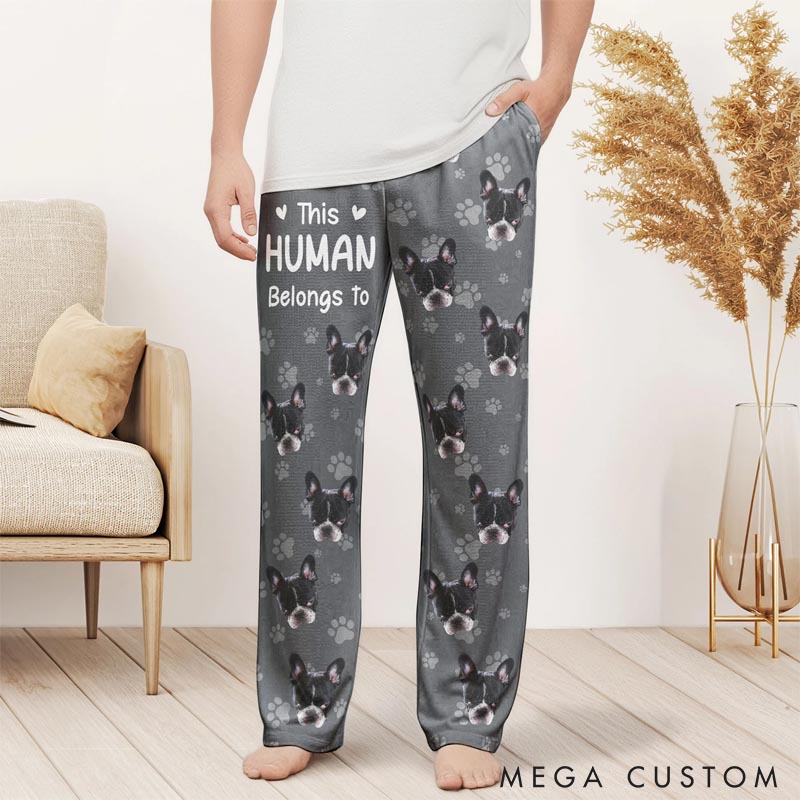 Personalized This Human Belongs To Lounge Pants Gift for Pet Lover for Dog Lover