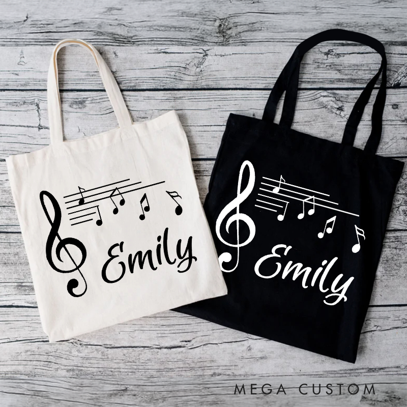 Personalized Tote Bag and Musician Gift and Piano Book Tote and Music Bag