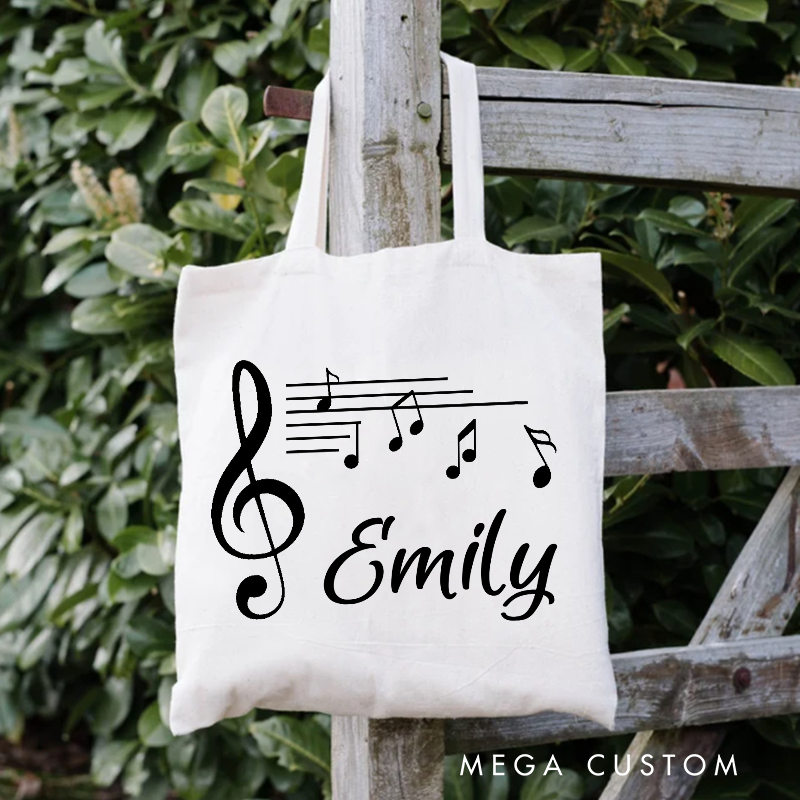 Personalized Tote Bag and Musician Gift and Piano Book Tote and Music Bag