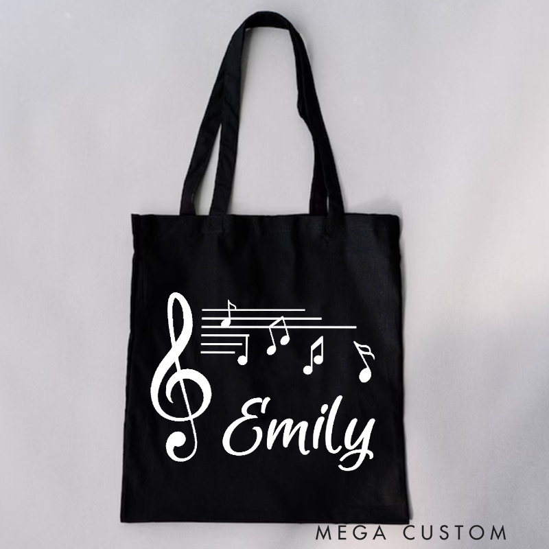 Personalized Tote Bag and Musician Gift and Piano Book Tote and Music Bag