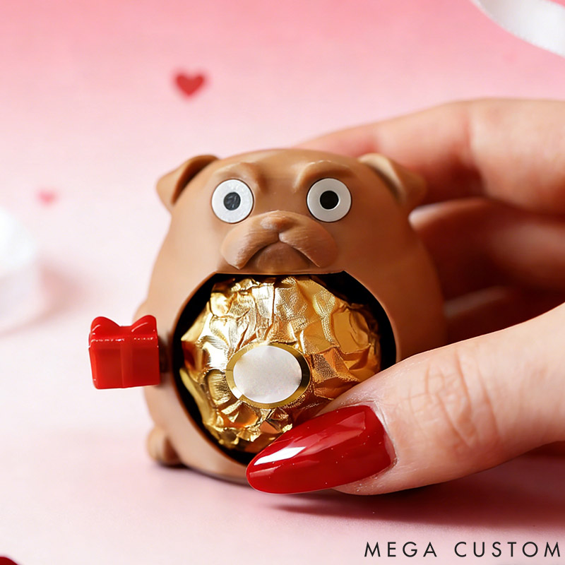Personalized Valentine's Day Dog Shaped Chocolate Holder Gift for Pet Lover for Dog Lover