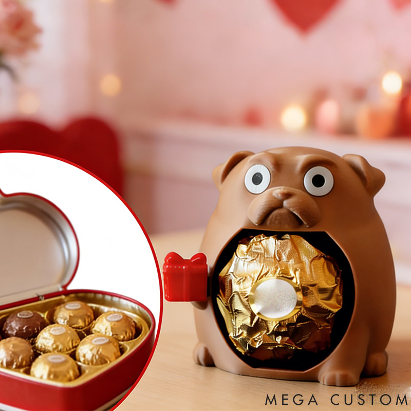 Personalized Valentine's Day Dog Shaped Chocolate Holder Gift for Pet Lover for Dog Lover