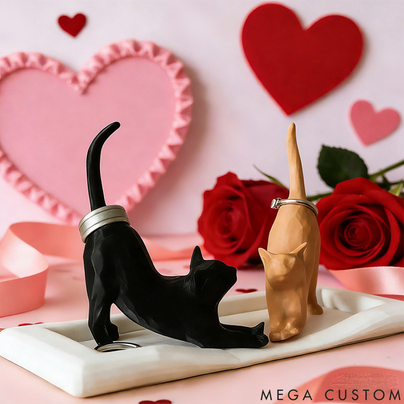 Personalized Two Cats Ring Holder Dish Gift for Pet Lover for Cat Lover