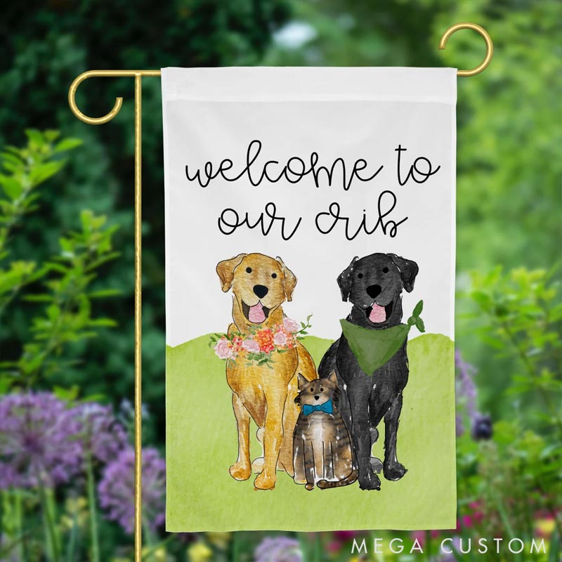 Personalized Welcome Mix and Match Pet Garden Flag Gifts For Pet Lover For Dog Lover