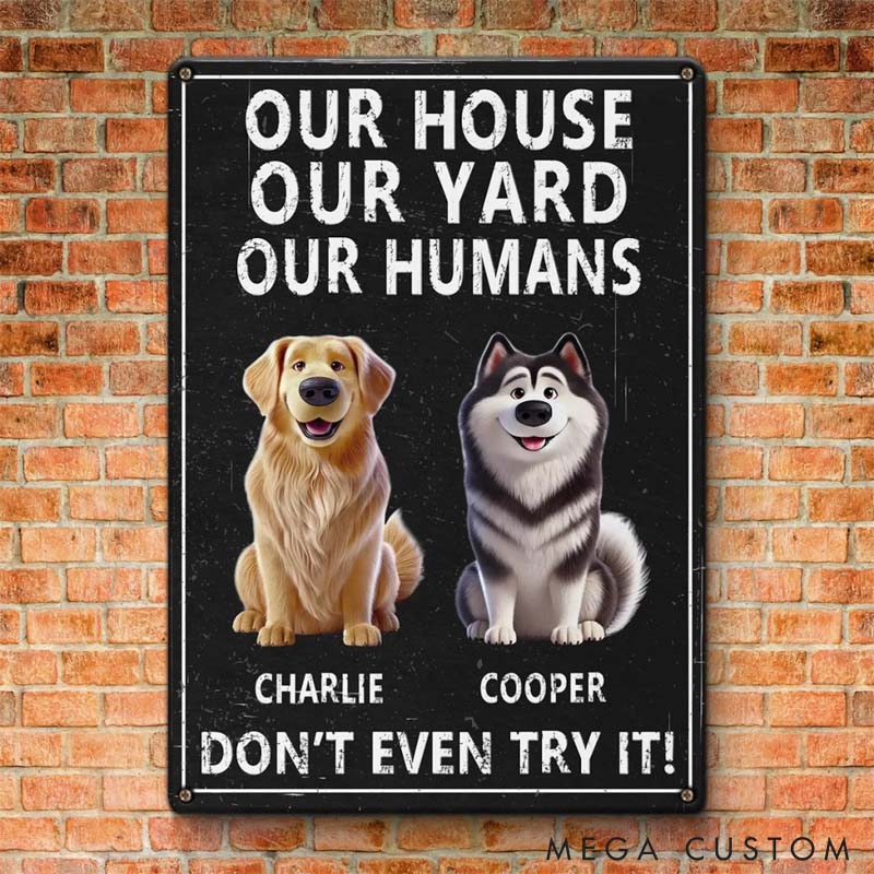 Personalized Welcome To The Dog Kingdom Metal Sign Gifts for Pet Lover for Dog Lover