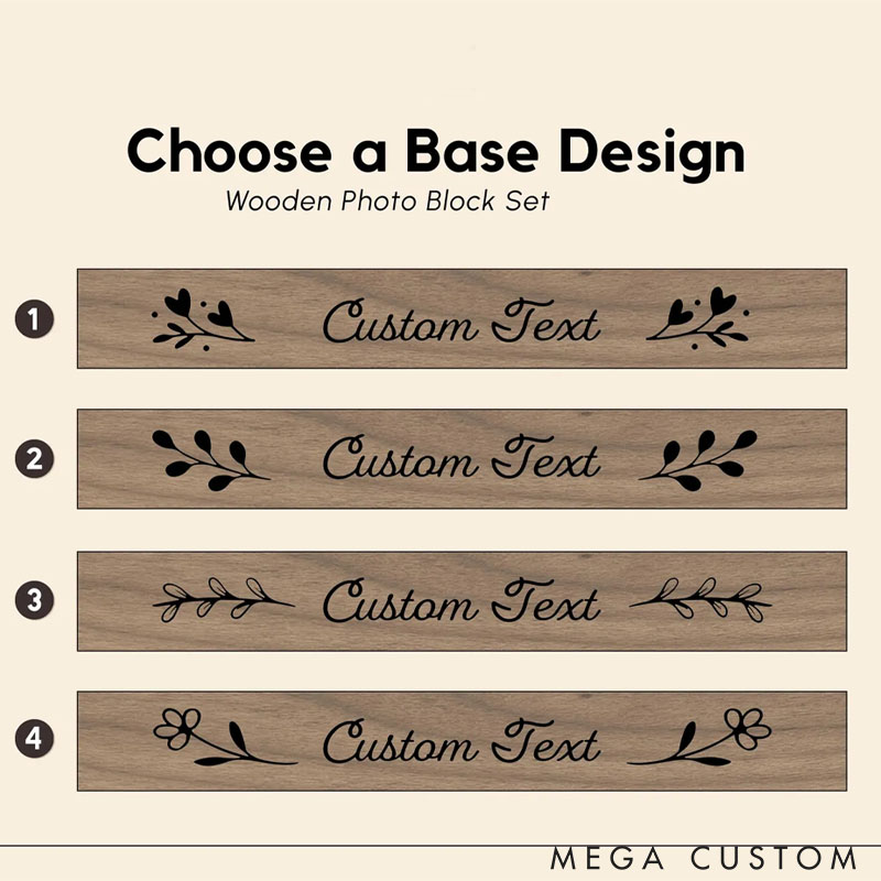 Personalized Wooden Photo Blocks Collage Stackable Wood Photo Block Set Family Pet Lover Gift