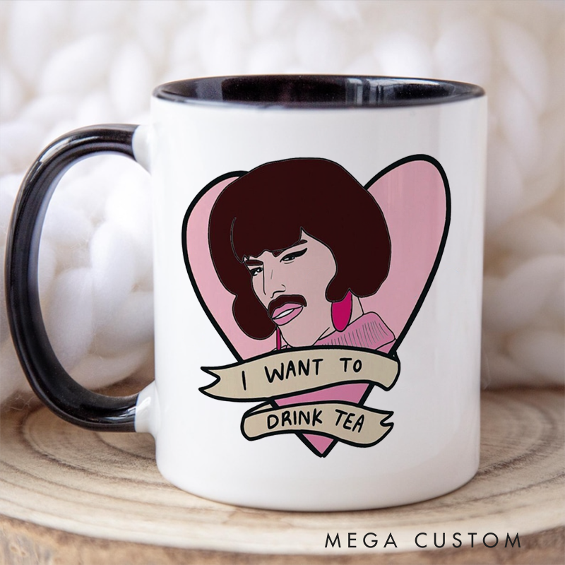 Personalized Your Name Colored Mugs I Want to Drink Tea and Music Lover Gift