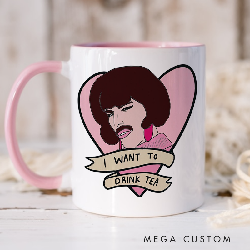 Personalized Your Name Colored Mugs I Want to Drink Tea and Music Lover Gift
