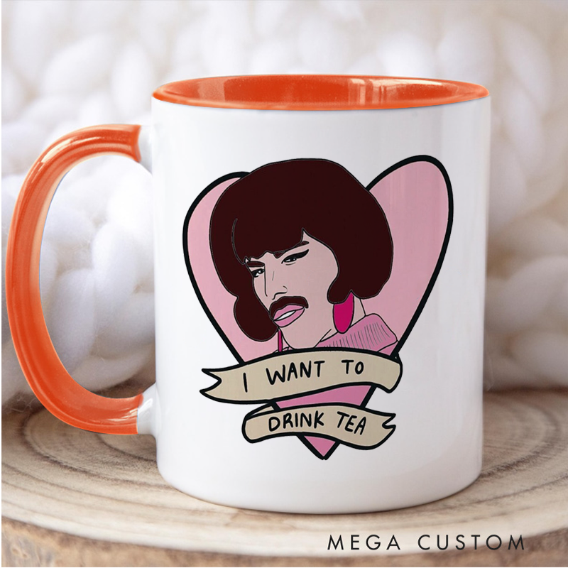 Personalized Your Name Colored Mugs I Want to Drink Tea and Music Lover Gift