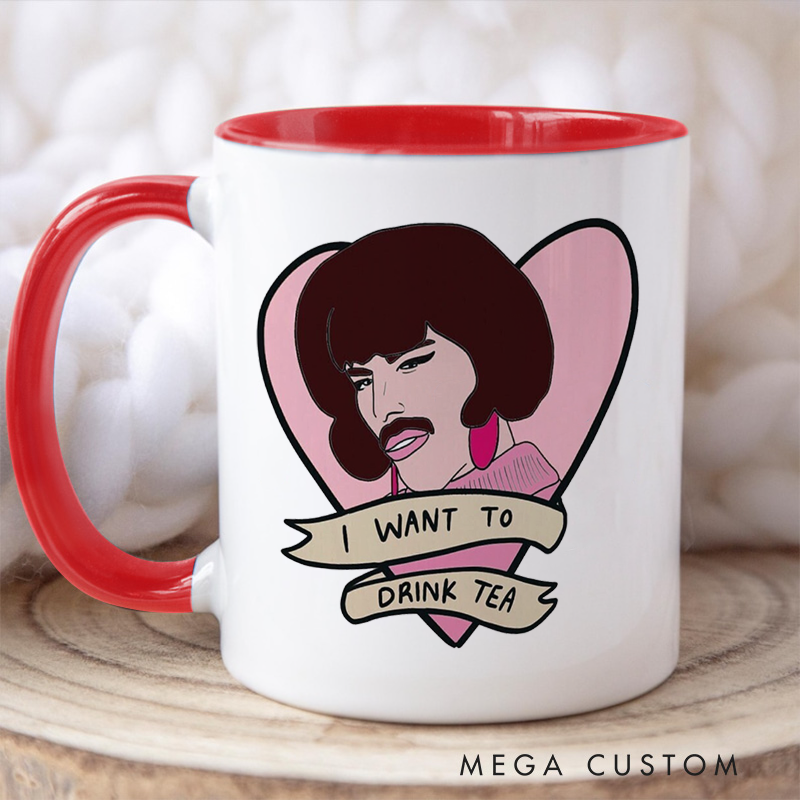 Personalized Your Name Colored Mugs I Want to Drink Tea and Music Lover Gift