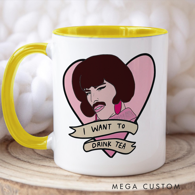 Personalized Your Name Colored Mugs I Want to Drink Tea and Music Lover Gift