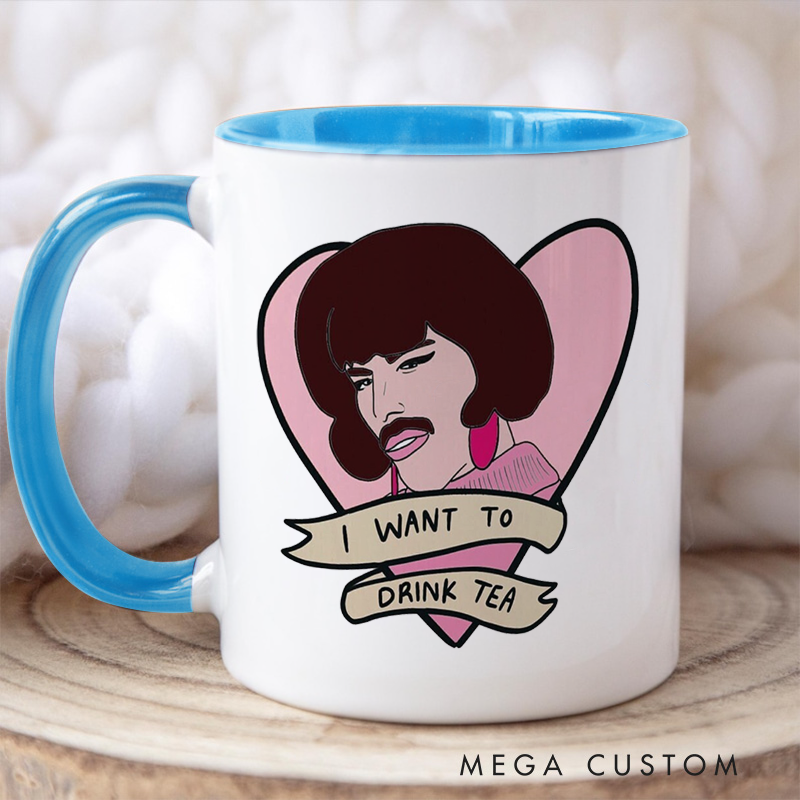 Personalized Your Name Colored Mugs I Want to Drink Tea and Music Lover Gift