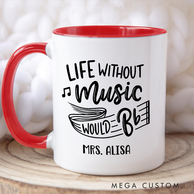 Personalized Your Name Colored Mugs Music Teacher Tumbler Band Teacher Tumbler and Band Director Gift and Piano Teacher Gift