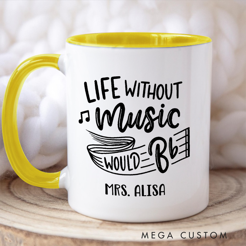 Personalized Your Name Colored Mugs Music Teacher Tumbler Band Teacher Tumbler and Band Director Gift and Piano Teacher Gift
