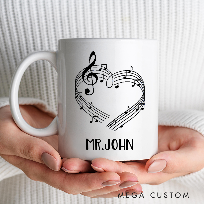 Personalized Your Name Mug Music Teacher Personalized Tumbler Band Director Gift and Piano Teacher Gift