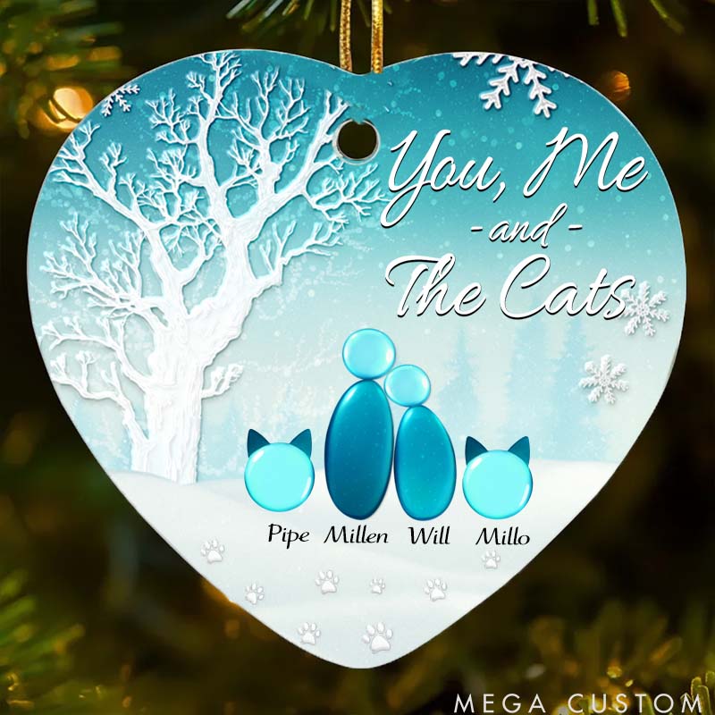 Personalized cat Lover Winter You Me and the Cat Christmas Ornament