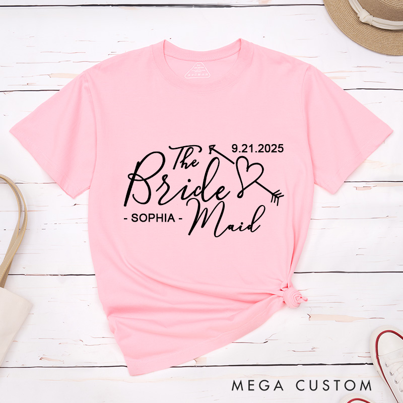 Personalized The Bride Matching T-Shirt with Name Bridesmaid T-Shirt Bride's Crew T-Shirt Bachelorette Party Gift
