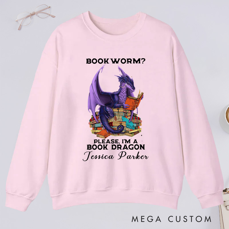 Personalized Dragon Book Classic Sweatshirts Bookworm Sweatshirt Reading Sweatshirt Reading Lover Shirt