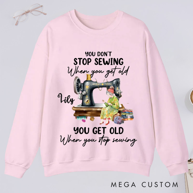 Personalized Funny Quotes Sewing Machine Classic Sweatshirts Sewing Sweatshirts Sewing Pattern Sweatshirts Mom Life Cute Sewing Gift
