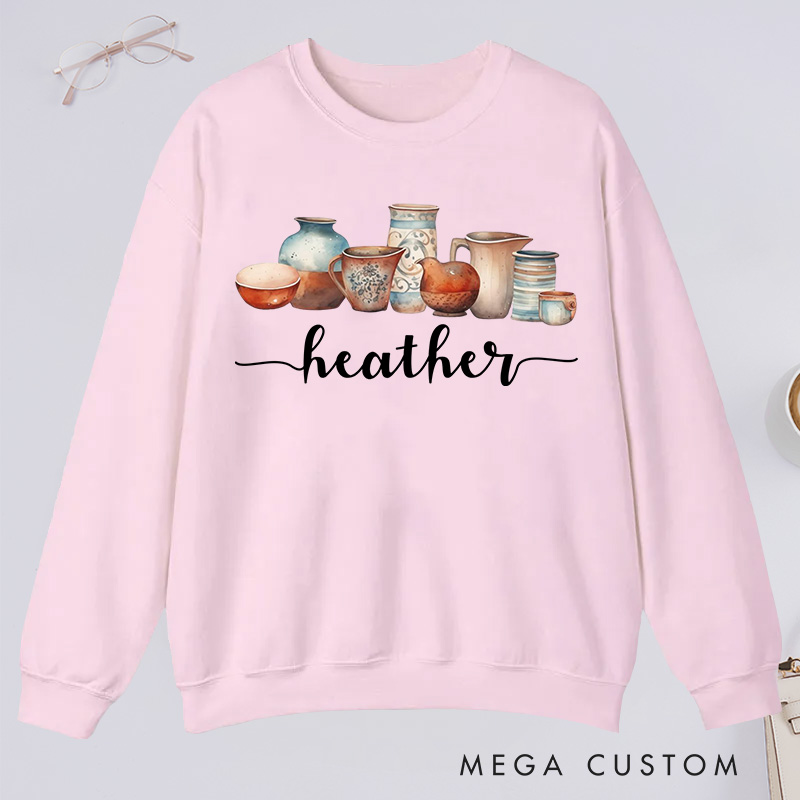 Personalized Pottery Lover Classic Sweatshirts for Ceramics Artist Gift for Pottery Teacher Pottery Maker Sweatshirts