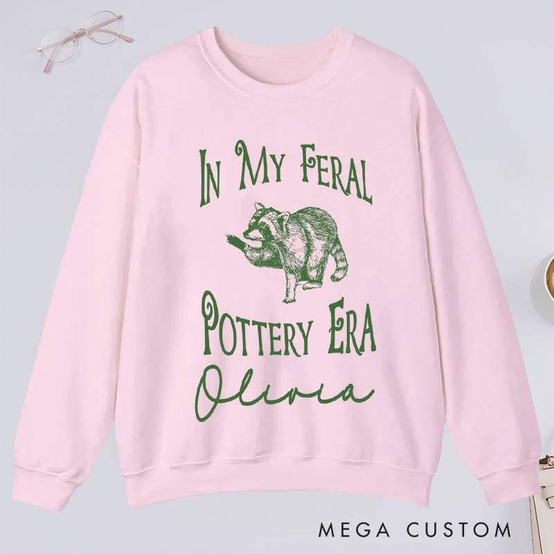 Personalized In My Feral Pottery Era Classic Sweatshirts Comfort Colors Pottery Sweatshirts Gifts For Potter Pottery Sweatshirts Gift