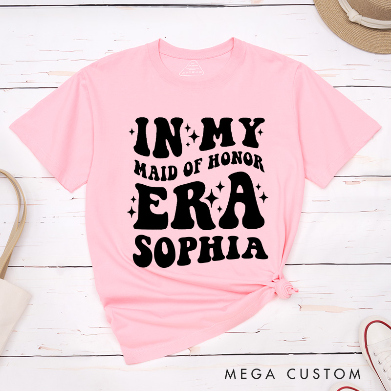 Personalized In My Bride Era Matching T-Shirt In My Maid of Honor Era T-Shirt Wedding Bachelorette Party Gift