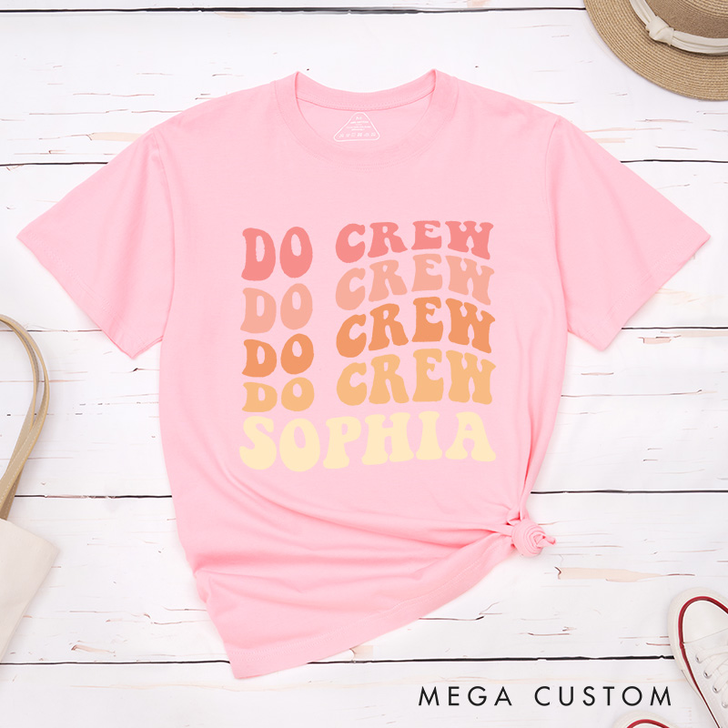 Personalized Colorful Bride Matching T-Shirt Do Crew T-Shirt Wedding Day T-Shirt Bachelorette Party Gift
