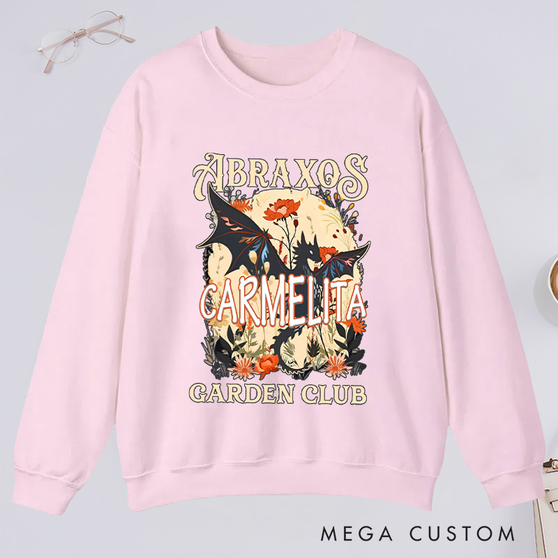 Personalized Garden Club Classic Sweatshirts Fantasy Book Lover Sweatshirt with Name Gardening Lover Gift Plant Lover Gift Bookish Gift