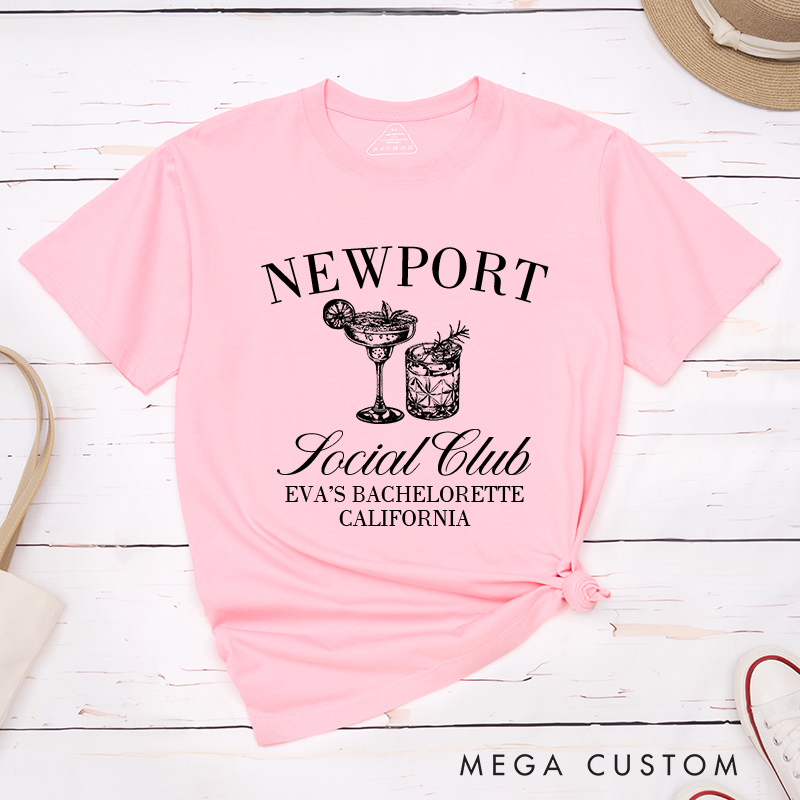 Personalized Bride Cocktail Social Club Matching T-Shirt Bridesmaid The Bach T-Shirt Bride's Crew T-Shirt Wedding Bachelorette Party Gift