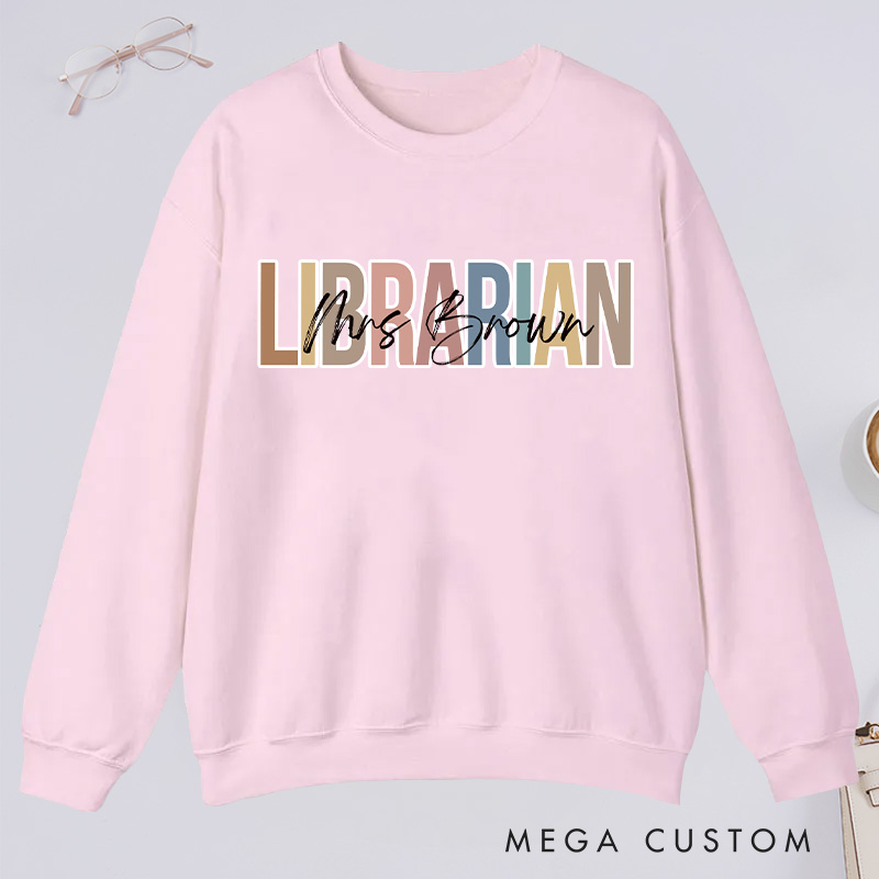 Personalized Librarian Classic Sweatshirts Custom Librarian Sweatshirt with Name Librarian Day Gift Librarian Gift