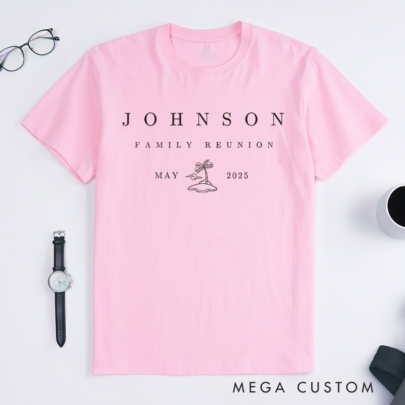 Personalized Family Reunion T-shirt with Name and Date Beach Classic T-shirt
