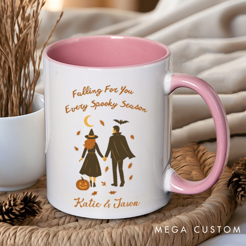 Personalized Falling for You Every Spooky Season Halloween Couple Mugs 