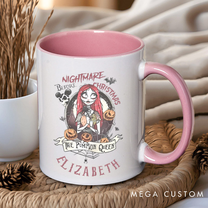 Personalized The Pumpkin King and Queen Halloween Couple Mugs 