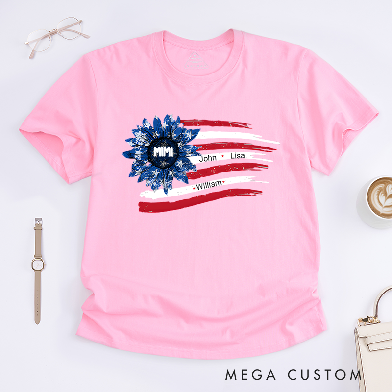 Personalized a Gift from Above Flowers and National Flag Design Classic T-shirt