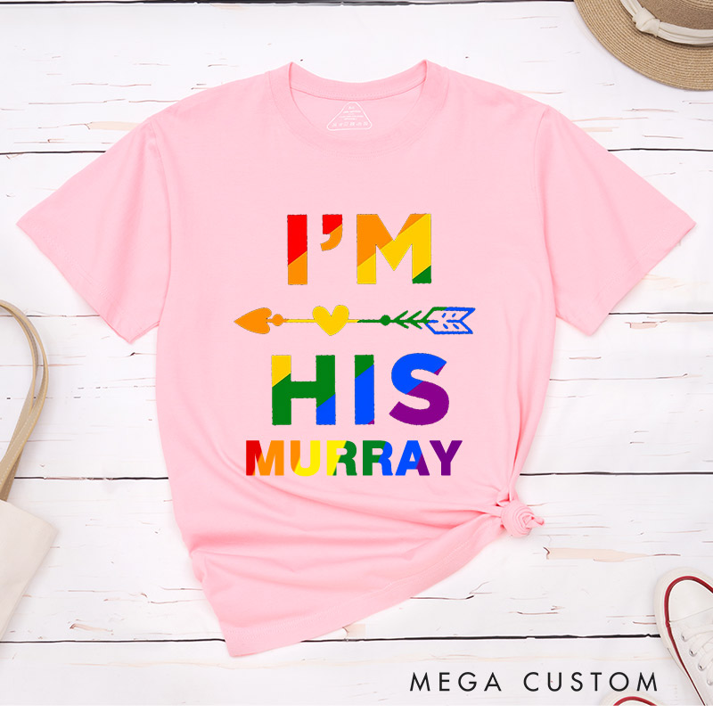 Personalized He's Mine I'm His LGBTQ Couple T-Shirts Gay Couple T-Shirt Pride Month Shirt for Gay