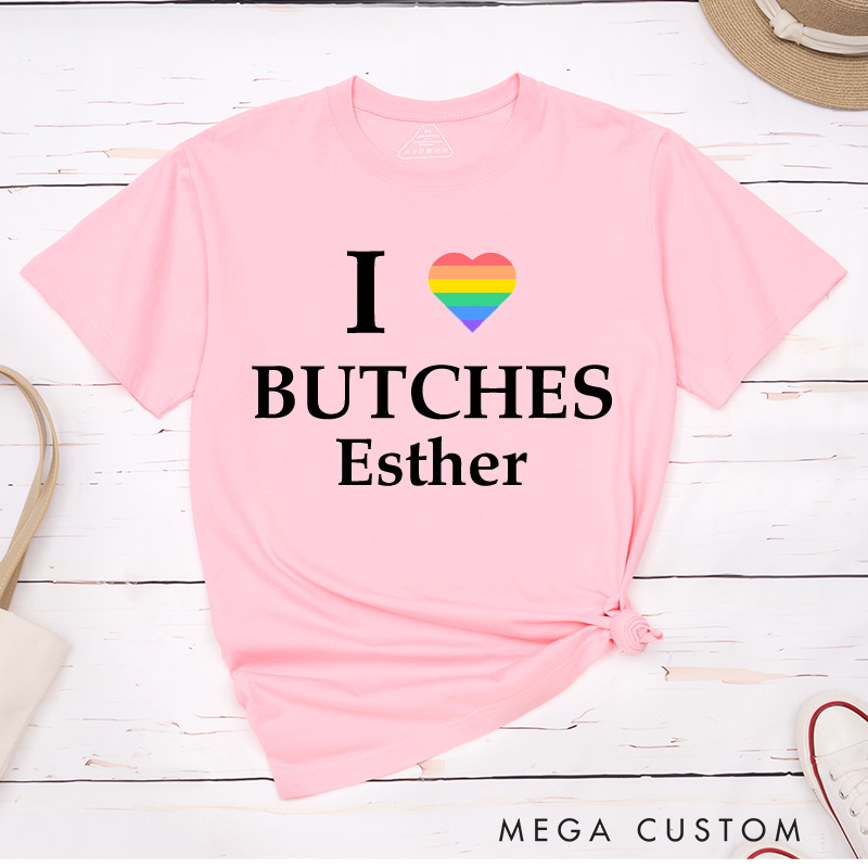 Personalized LGBTQA+ Couple T-Shirts LGBTQ Lesbian Gay Matching Shirt for Her Him Pride Month LGBTQ Couple Tee