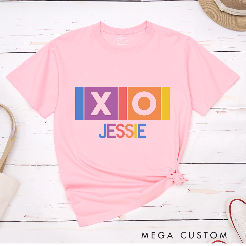 Personalized XOXO Love Matching Couple T-Shirts LGBTQA+ Couple Matching Shirt for Lesbian Gay LGBTQ XOXO Tee for Her Him