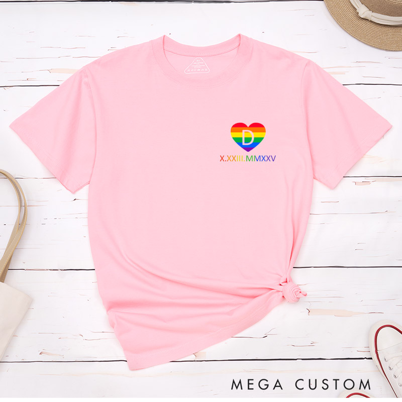 Personalized Minimalist LGBTQ Couple T-Shirts LGBTQ Gay Lesbian Matching Shirt Couple T-Shirt for LGBTQA+