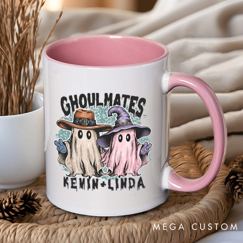 Personalized Ghoultmates Couple Ghost Halloween Couple Mugs