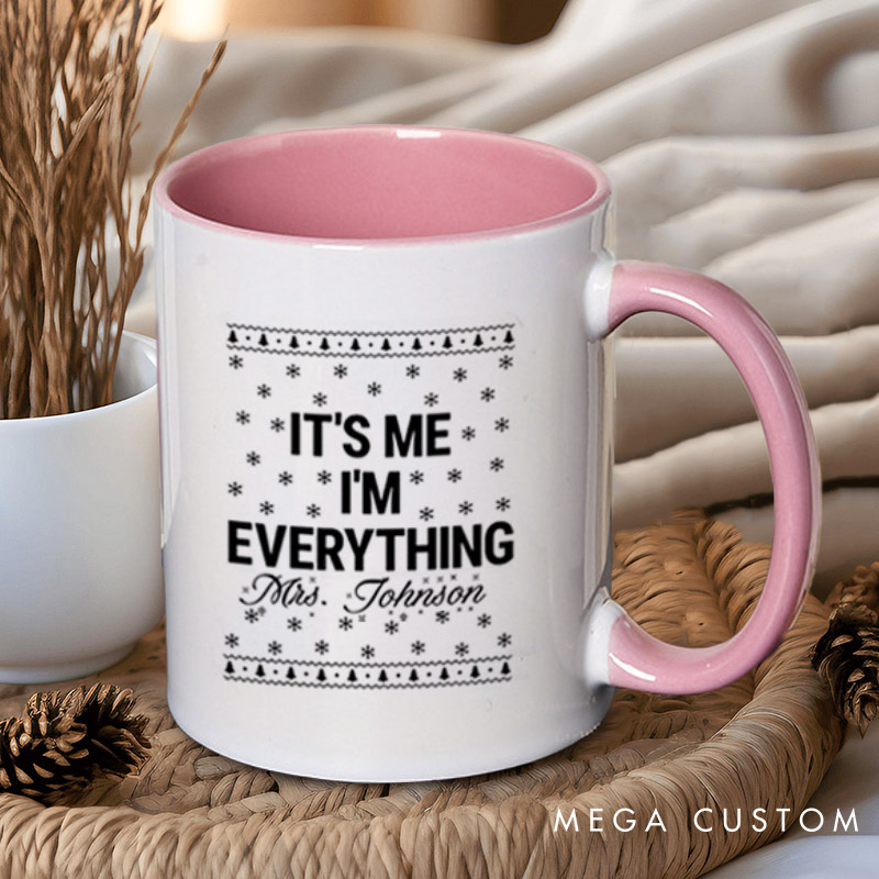 Personalized Playful Everything I Want for Christmas Matching Couple Mugs