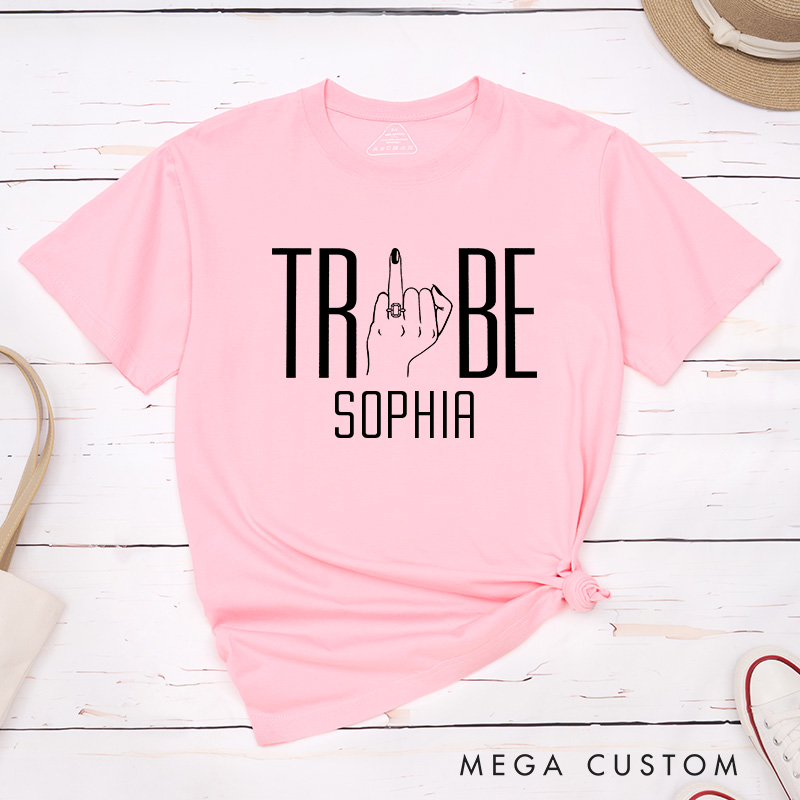 Personalized Minimalism Bride Hand with Ring Matching T-Shirt Bride Tribe T-Shirt Wedding Hen Party T-Shirt Bachelorette Party Gift