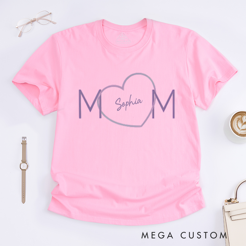 Personalized a Gift Mom Heart Design Classic T-shirt