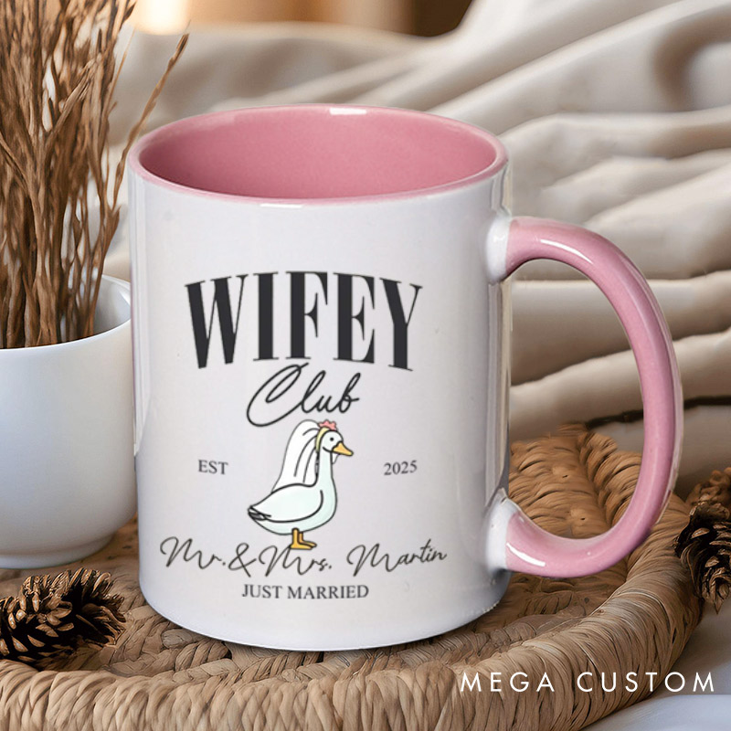 Personalized Just Married Husband and Wife Clubs Wedding Couple Mugs