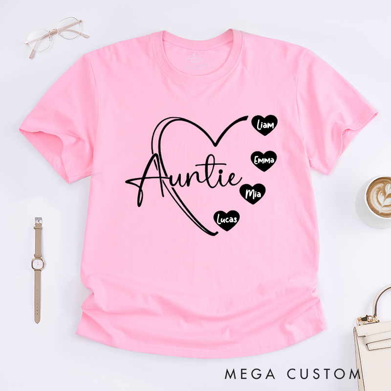 Personalized a Gift Auntie Heart Design Classic T-shirt