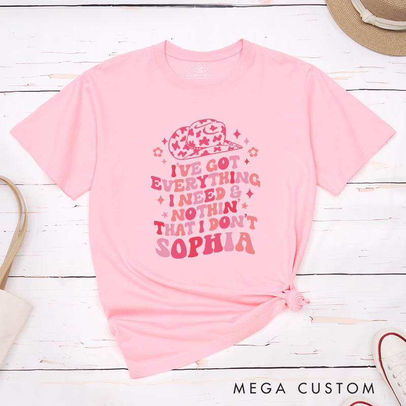 Personalized Country Bride She's in Love with the Boy Matching T-Shirt Bridesmaid Cowgirl Hat T-Shirt Team Bride Wedding Bachelorette Party Gift