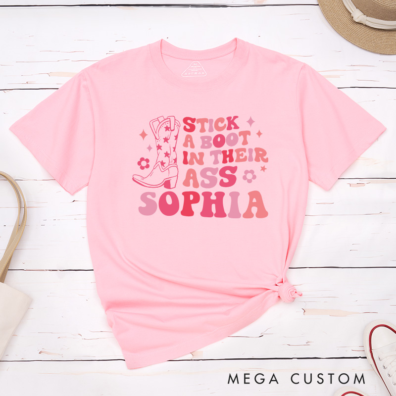 Personalized These Boots Are Made for Walking Down the Aisle T-Shirt Country Bride T-Shirt Cowgirl Boot T-Shirt Wedding Bachelorette Party Gift